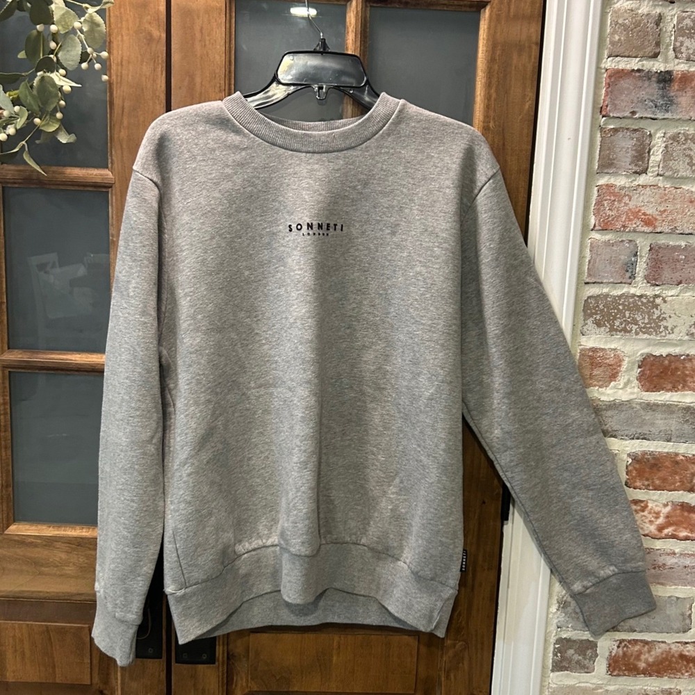 SONNETI LONDON Grey Crewneck Sweatshirt‎ Med Pullover Long Sleeve